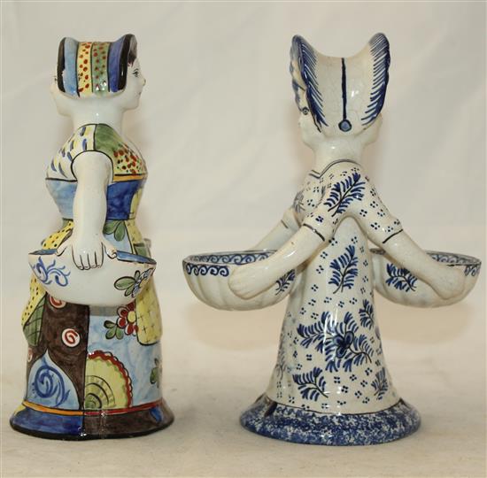 Two Delft figural salt cellars, 19th century(-)